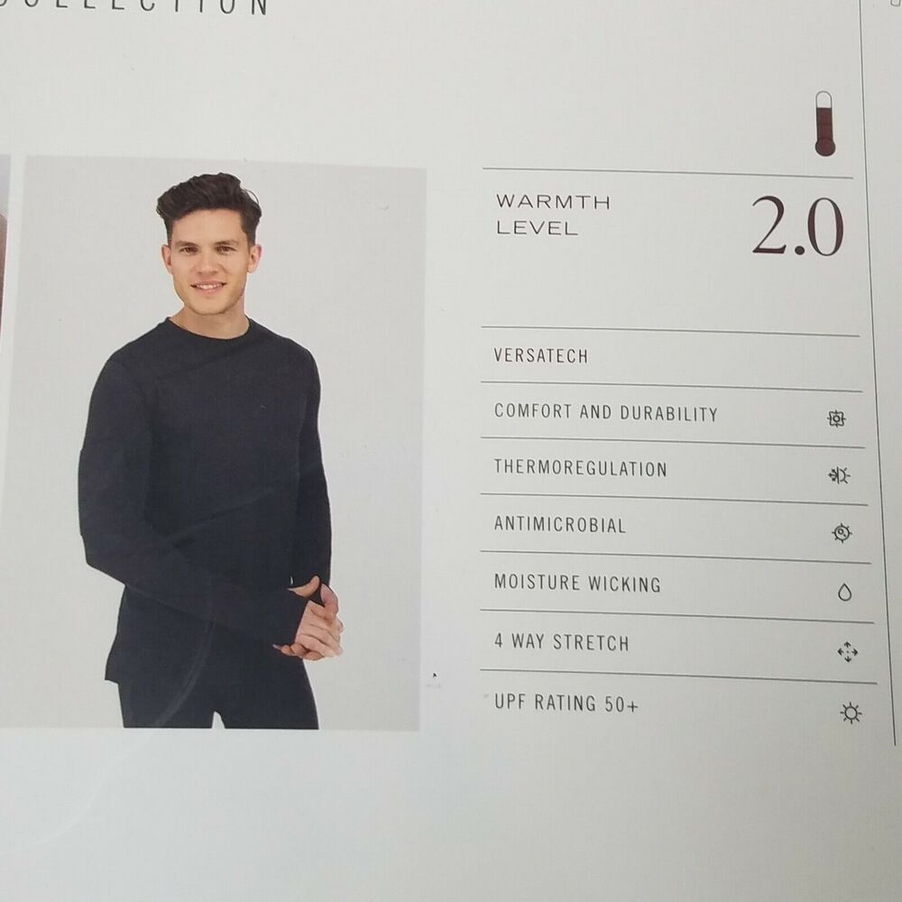 Terramar NWT Wilder Collection Mid Weight Thermal Pocket Crew Neck 2.0 Gray Sz S